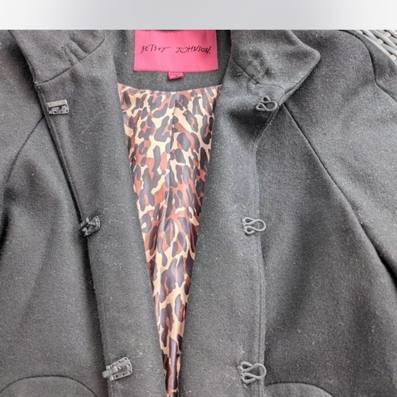 Betsey Johnson black mod vibe’s coat L - Picture 5 of 6